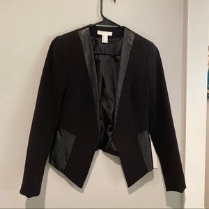 Express Black Blazer with Faux Leather